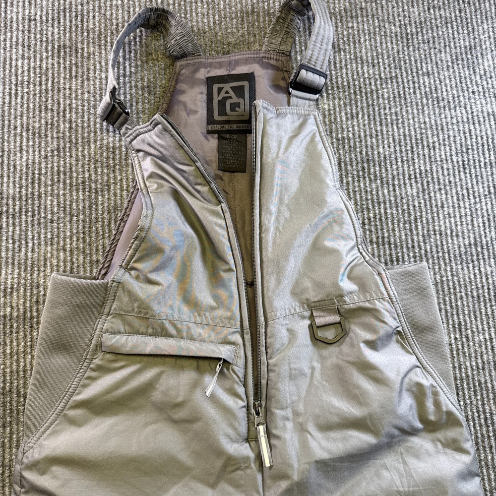 Arctic Quest Snow Bib Pants Youth 10/12 Gray Insulated Ski Winter Overalls